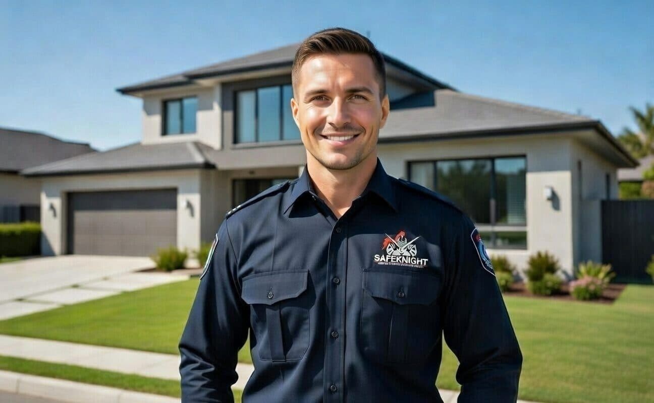Safe Knight officer outside a residential estate home